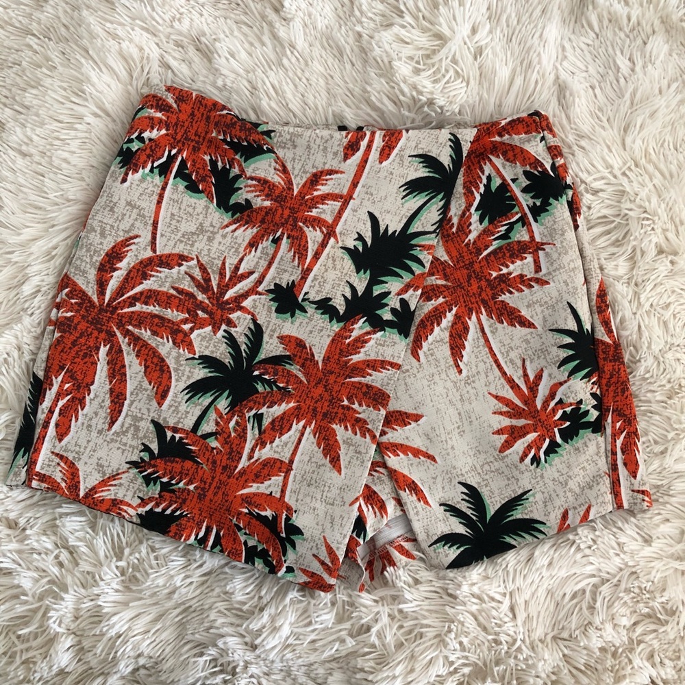 Topshop Tropical Asymmetrical Skort